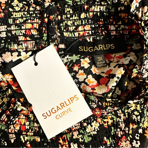 Sugarlips Malta Wildflower Naomi Smocked Yoke Blouse size 3X Long Sleeve NWT - Picture 11 of 12
